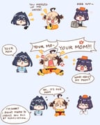 gigi_murin gigi_murin_(1st_costume) ninomae_ina'nis ouro_kronii ouro_kronii_(1st_costume) (hololive hololive_english) drawn by sappysque