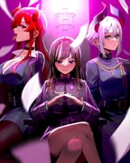 dola_(nijisanji) hayase_sou levi_elipha (nijisanji) drawn by mo_(mornmorm)