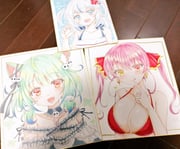 gawr_gura houshou_marine uruha_rushia (hololive hololive_english) drawn by terimuku