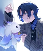 hiodoshi_ao hiodoshi_ao_(1st_costume) lunlun_(nijisanji) (hololive hololive_dev_is nijisanji) drawn by sierra_fall