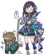 aiba_uiha aiba_uiha_(1st_costume) kanikama_(character) (nijisanji original) drawn by kanikama