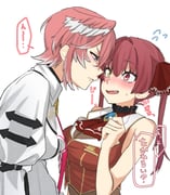 houshou_marine houshou_marine_(1st_costume) takane_lui takane_lui_(1st_costume) (hololive) drawn by karakr_shin