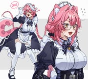 raora_panthera raora_panthera_(maid) (hololive hololive_english) drawn by keisea