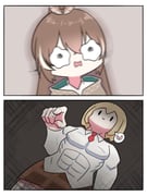 buffson nanashi_mumei nanashi_mumei_(1st_costume) watson_amelia watson_amelia_(1st_costume) (hololive hololive_english) drawn by fong_(fongthe0125)