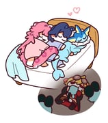 chattino_(raora_panthera) kaela_kovalskia kaela_kovalskia_(4th_costume) ouro_kronii raora_panthera vaporeon (hololive hololive_english hololive_indonesia pokemon) drawn by mochigome_(h0_pj)