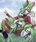 kirlia yumeoi_kakeru yumeoi_kakeru_(5th_costume) (nijisanji pokemon) drawn by tomoko_(tmkmkokko)